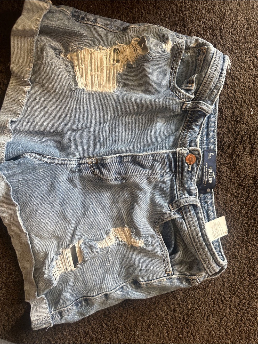 Hollister ultra high rise mom shorts Distressed Light Blue Denim